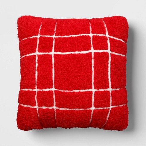 Plaid Lambswool Pillow Cover