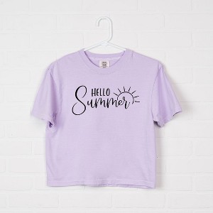 Simply Sage Market Women's  Hello Summer Sun Short Sleeve Relaxed Fit Cropped Graphic Tee - 1 of 3