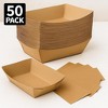 Paper Food Trays Disposable Paper, Kraft Serving Boats, Food Holder for Snacks French Fries Nachos Hot Dog  BBQ Party & Concessions - 2 of 4