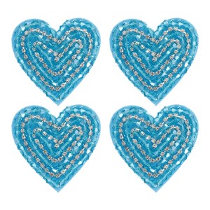 Unique Bargains Heart Rhinestone Cloth Sew on Applique Patches - 1 of 4
