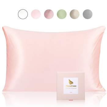 Standard/20"x26" Silk 25 Momme Breathable Pillow Cases Pink - PiccoCasa