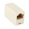 Unique Bargains RJ45 Double Female Telephone Adapter Connector Beige - 3 of 4