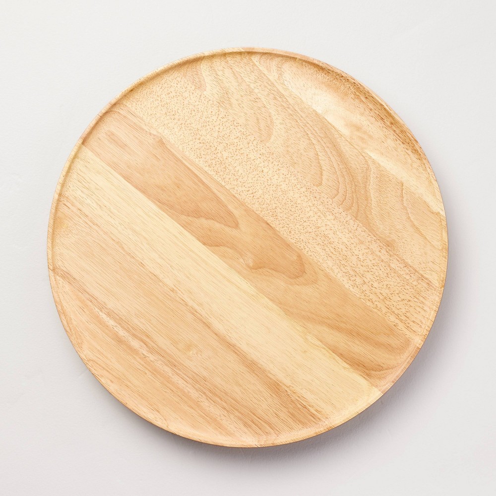 Photos - Serving Pieces 18" Wooden Pedestal Lazy Susan Natural - Hearth & Hand™ with Magnolia