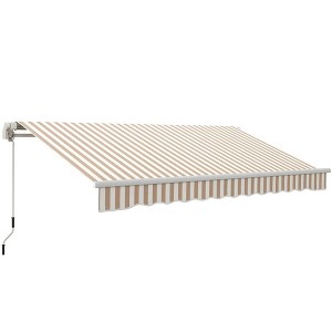 Resenkos Patio Awning, Outdoor Sun Shade Shelter Cover Awnings,12' x 10' Retractable Awning Patio Awnings Sun Shade Shelter with Manual Crank Handle, - 1 of 4