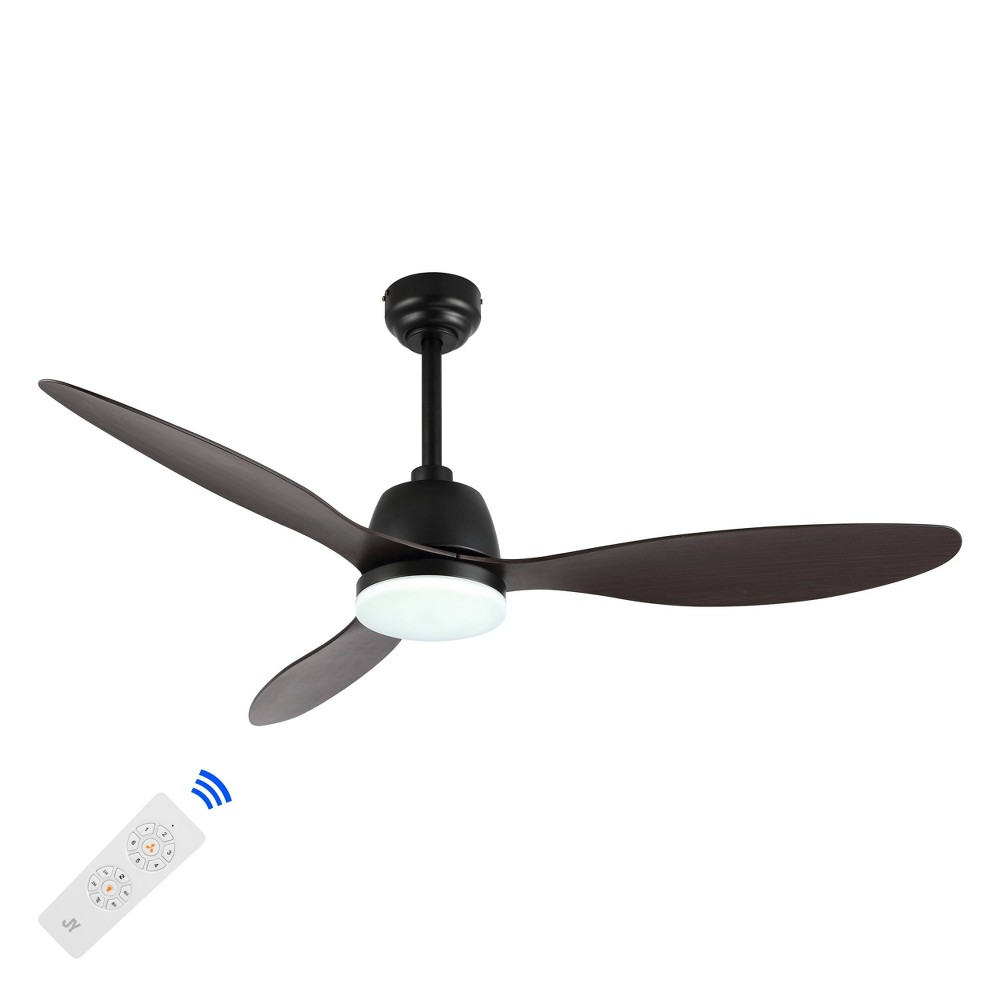 Photos - Air Conditioner 52" 1-Light Audie Iron 6-Speed Propeller Integrated LED Ceiling Fan Brown