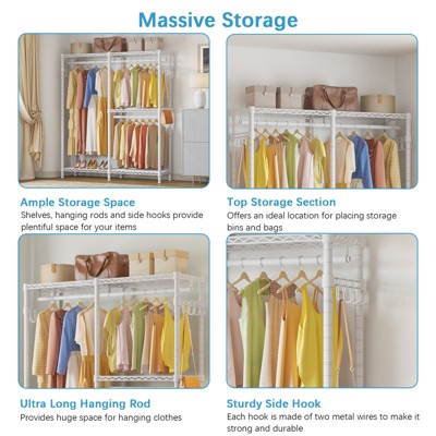 White Heavy Duty Freestanding Wire Closet Organizer