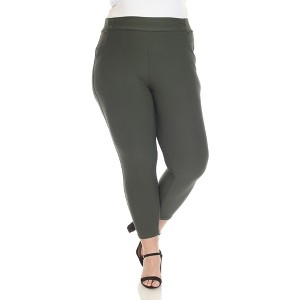Plus Size Super Soft Elastic Waistband Scuba Pants - 1 of 4