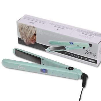 Sassy 1” Titanium Flat Iron, Adjustable Heat Hair Straightener with Ion Generator Green