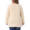 Women's Plus Size Exposed Seams Side Slit High Low Hem Crew Neck Casual Long Sleeve T Shirts - Agnes Orinda - 4 of 4