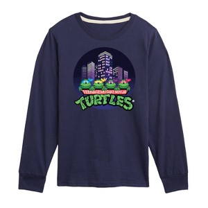 Boys' - Teenage Mutant Ninja Turtles - City Scape With Turtles Long Sleeve Graphic T-Shirt - 1 of 4
