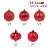 Every Day is Christmas 35ct 2.76"/70mm Shatterproof Round Christmas Tree Ornament Set, Merry Christmas Balls Ornaments with Hooks - 3 of 4