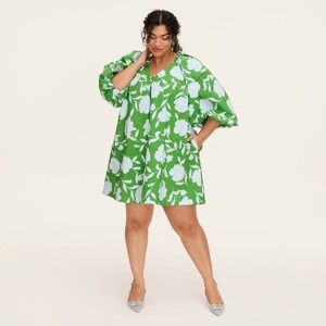 Women's Classic Rose Poplin Long Sleeve Mini Dress - kate spade new york x Target Green/Blue - 1 of 4