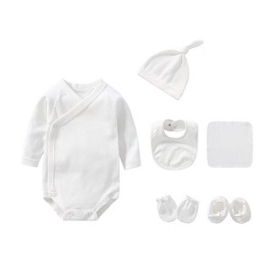 MyKids-USA Newborn Solid Color Cotton Bodysuit Thin Style Sets - 1 of 4