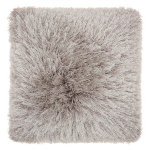 HomeRoots 20" Light Gray Shag Accent Throw Pillow - 1 of 4