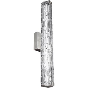 Generation Lighting Cutler 24" Satin Nickel Rock Glass LED Bath Light - 1 of 4