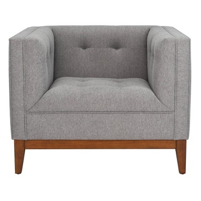 Garnet Linen Tufted Armchair Light Gray - Safavieh