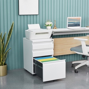 Metal Mobile File Cabinet with Lock, Under Desk Filing Storage Cabinet, Rolling Filing Storage Cabinet For Home Office Study Room - 1 of 4