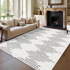 Washable Diamond Stripes Rug, Non-Slip Soft Carpet for Living Room, Bedroom, Nursery, Office - 1 of 4