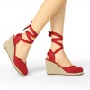 Allegra K Women's Closed Round Toe Espadrilles Wedges Tie Up Sandals - 2 of 4