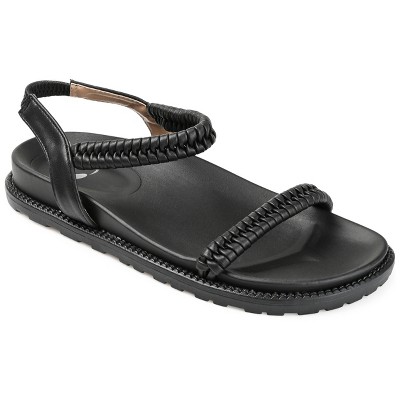 Journee Collection Womens Josee Multi Strap Flat Sandals Black 6