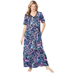 Dreams & Co. Women's Plus Size Long T-Shirt Lounger - 1 of 4