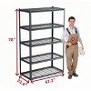 ROOMTEC 5 Tier Heavy Duty Metal Storage Shelves, Adjustable Standing Storage Shelf Units Rack for Garages, Kitchen (78"H x 47.2"W x 23.6"D) - 4 of 4