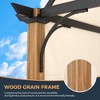 HAPPATIO 12' X 12' Outdoor Pergola with Sling Retractable Canopy, Wood-Like Aluminum Patio Arched Pergola - 2 of 4