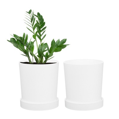 Unique Bargains Plastic Indoor Drainage Holes Planters 2 Pc