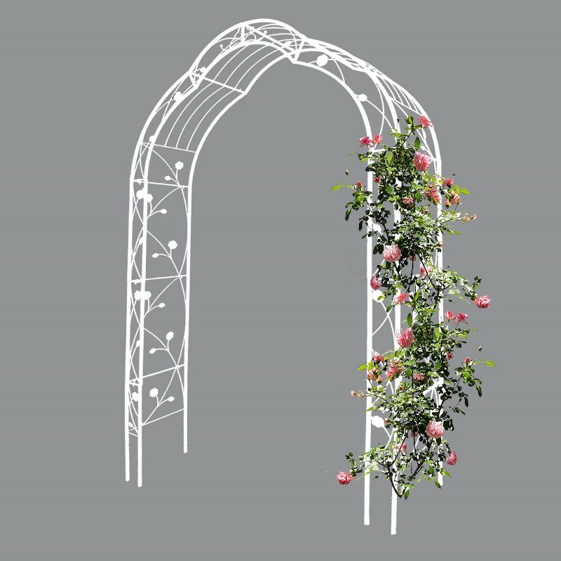 Lorna 59''x98.4''Arch Metal Garden Trelli, Wedding Arch Party, Tiered Planters for Flowers, Assemble Freely Outdoor Furniture - The Pop Home, 2 of 9