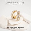 Marquise Hoop Earrings for Women CZ Gold over Silver Stainless Steel Ginger Lyne Collection - 2 of 4