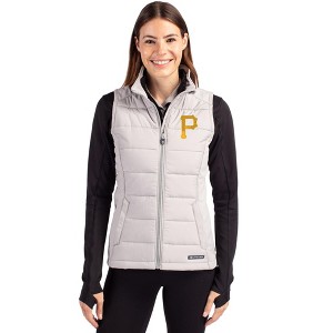 Pittsburgh Pirates Cutter & Buck Evoke Hybrid Softshell Recycled Womens Full Zip Vest - 1 of 1