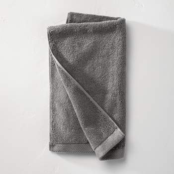 Basics Cotton Bath Towels, Made with 30% Recycled Cotton Content -  2-Pack, Dark Gray Dark Grey Bath Towels