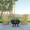 Emma and Oliver Three Piece Hartford Camping Set with Two Faux Wood Adirondack Chairs and Star and Moon Fire Pit with Mesh Cover - 2 of 4