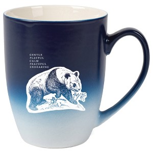 Elanze Designs 12 Ounce Ceramic Decorative Laser Engraved Giftable Novelty Tea Coffee Cup Mug Navy Blue and White Panda Gentle Playful Calm Peaceful - 1 of 4