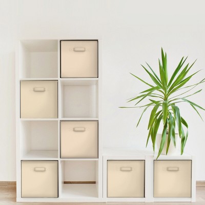 Hastings Home Set of 6 Cube Storage Bins - Beige