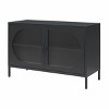 INFURNIC Decorative Storage Cabinets Wide 2-Door Accent Cabinet with Fluted Glass Oval Doors Stylish Versatile Storage, Black, 39.37"*15.75"*25.2" - 2 of 4