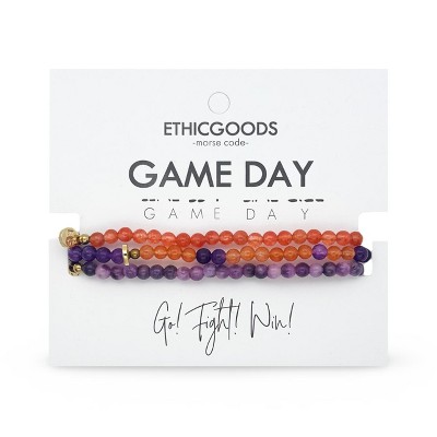 Morse Code Game Day Stacker Bracelets: Orange & Purple | ETHICGOODS