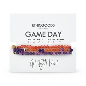 Morse Code Game Day Stacker Bracelets: Orange & Purple | ETHICGOODS - 1 of 4