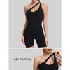 Women's Seamless One-Piece Sports Bodysuit Diagonal Shoulder Straps Five-Point Yoga Pants for Fitness Running Cycling Jumpsuit - 2 of 4