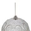Northlight 3.5" White and Silver Floral Distressed Christmas Ball Ornament - 3 of 3