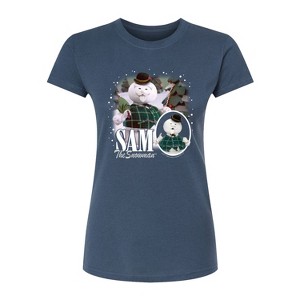Women's - Rudolph - Sam The Snowman Bootleg Fitted Graphic T-Shirt - 1 of 3