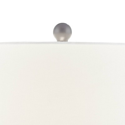 Carlton Gray Wash and White Table Lamp Set with Fabric Shades
