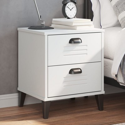 vidaXL VIKEN Bedside Cabinet White Engineered Wood
