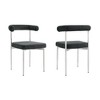 Armen Living Set of 2 Shannon Brushed Stainless Steal and Fabric Dining Chairs Charcoal - 2 of 4