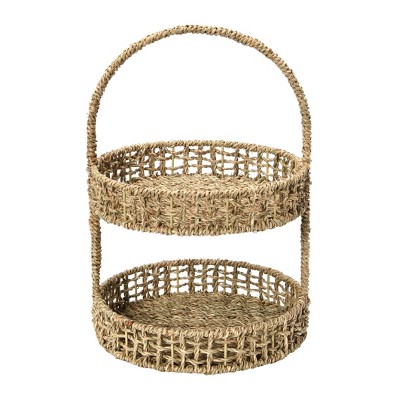 Household Essentials 2 Tier Tray Seagrass : Target