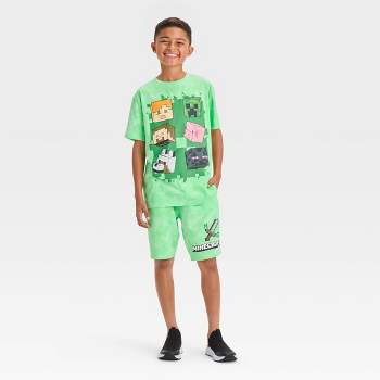 Boys' Minecraft Mineral Top and Bottom Set - Green