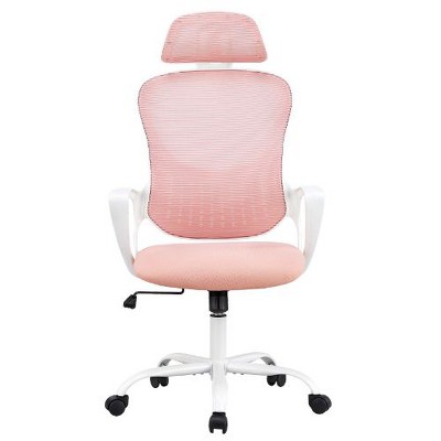 CAVINAS Ergonomic Office Chair with Adjustable Headrest and Flip-Up Arms, Mesh Home Office Desk Chairs, Swivel Chair with High Back, Computer Chair