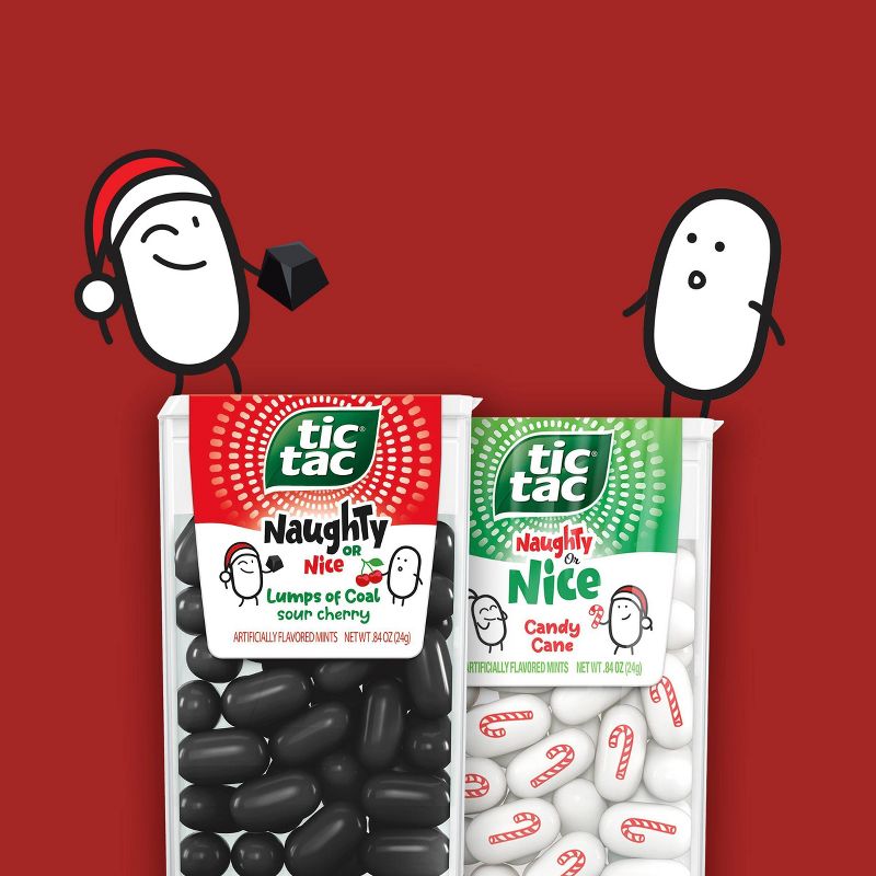 Tic Tac Naughty Or Nice Lumps Of Coal Sour Cherry Mints, Holiday Treats - .840z Single Pack, 5 of 7