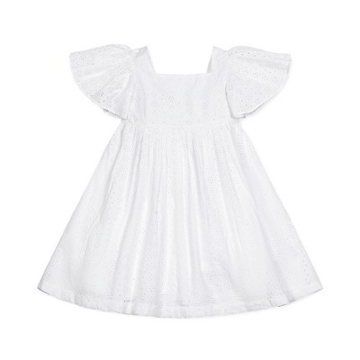 Hope & Henry Girls' Flutter Sleeve Eyelet Empire Dress, Infant : Target