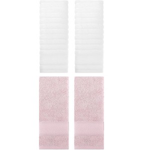 REGALWOVEN 4 Pcs Cotton Quick Drying Soft Striped Hand Towel 14" x 30" - 1 of 4
